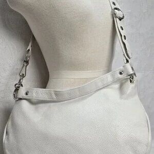 Coach 13648 Ali Saddle Bag White Leather Vintage EUC